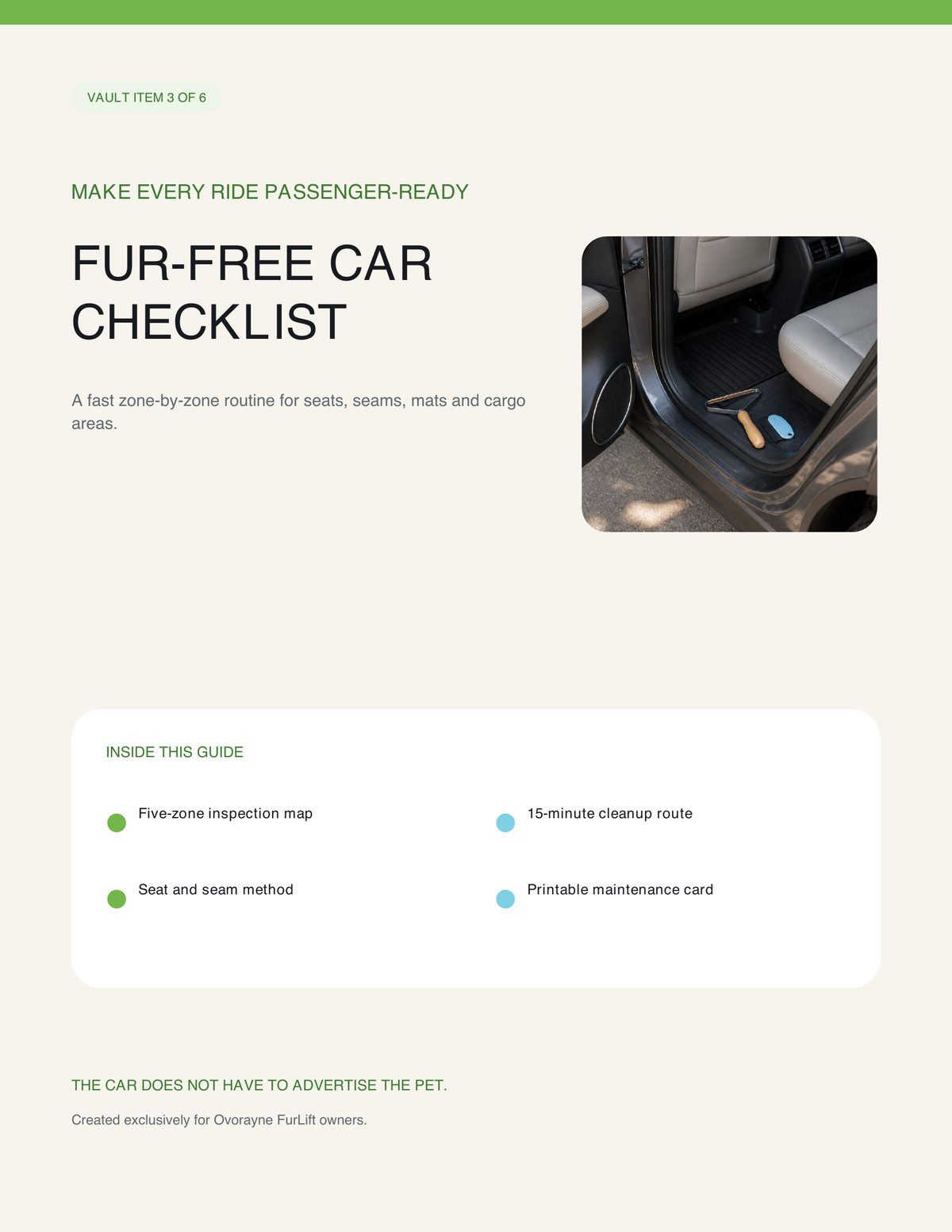 Ovorayne FurLift System Guide Vault